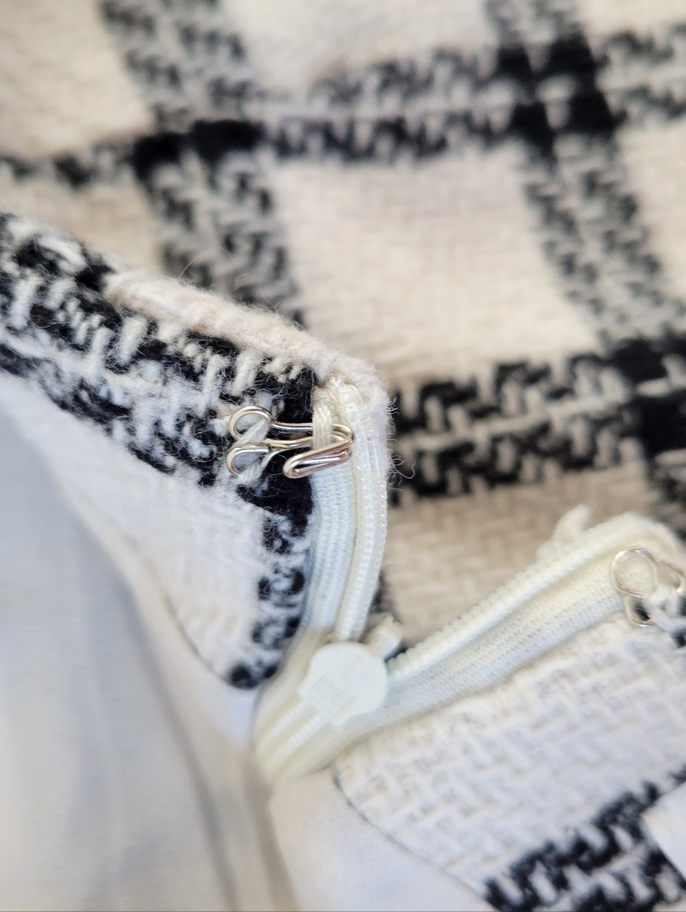 Altar’d State Aula Ivory Black Check Knit Skirt Women’s XS Plaid Preppy Tweed - Picture 7 of 7
